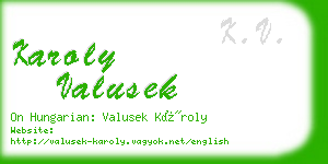 karoly valusek business card